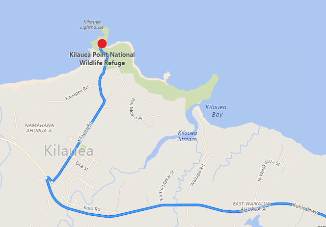 map to Kilauea Lighthouse Point and National Wildlife Refuge